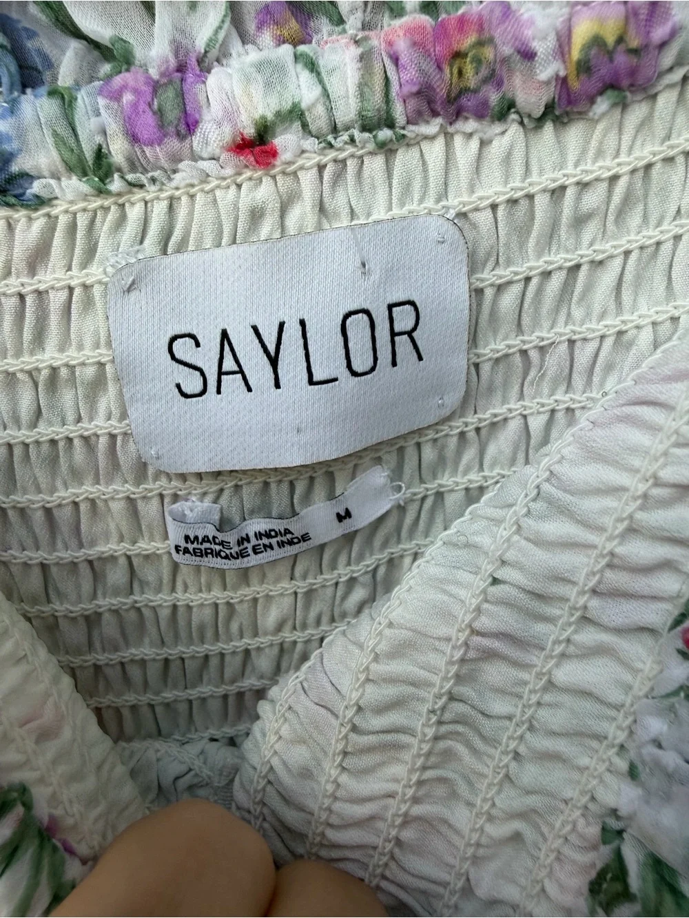 SAYLOR Maxi Dress LEANNA FLORAL DRESS Smocked Sundress Tiered white chic boho